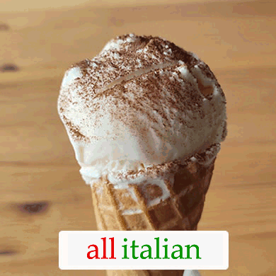 A carousel of homemade ice cream cones from our Gelato recipe book - All Italian