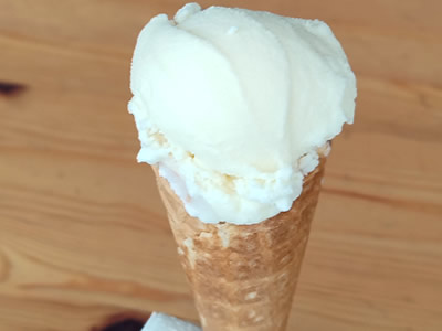 A home made Italian ice cream (gelato) with milk