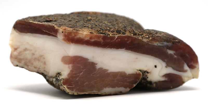 A piece of guanciale - made with pork neck