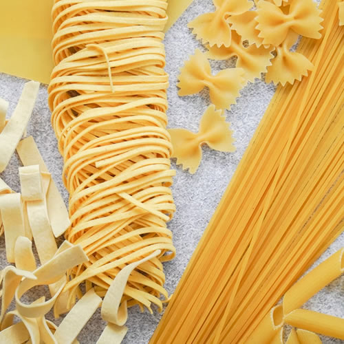 Pasta types and shapes