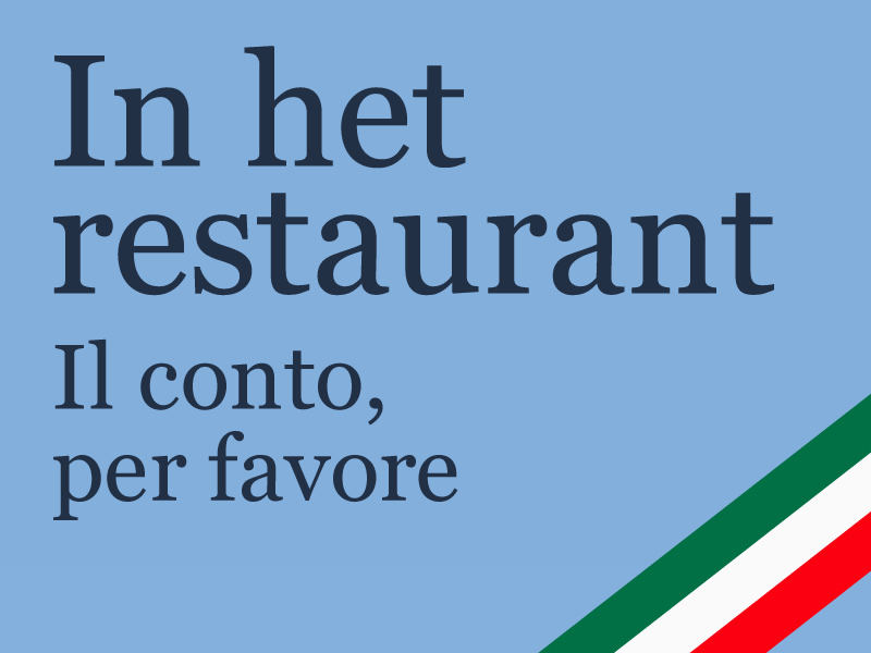 Italiaanse zinnen in het restaurant