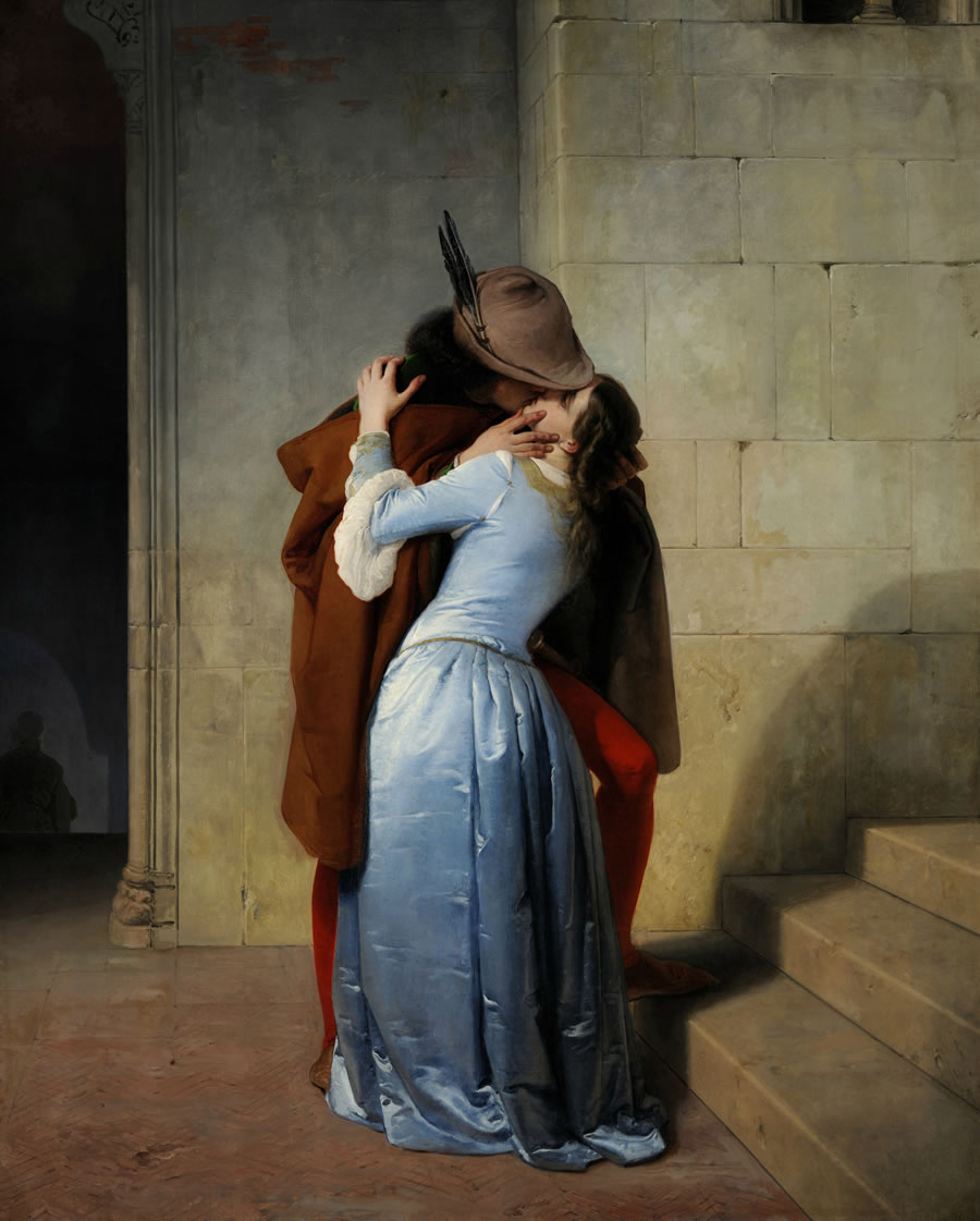 Il bacio (De kus), schilderij van de Italiaanse schilder Francesco Hayez