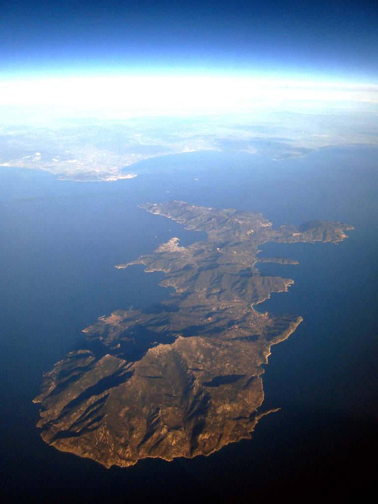 Luchtfoto van Elba eiland