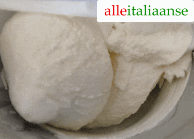 Gelato in the making in a ice cream maker
