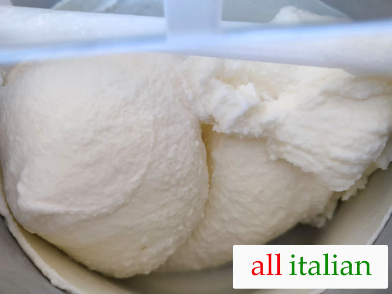 Italian ice cream ready in the ice cream maker