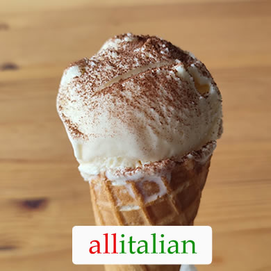 A homemade Tiramisu ice cream from our gelato recipe book