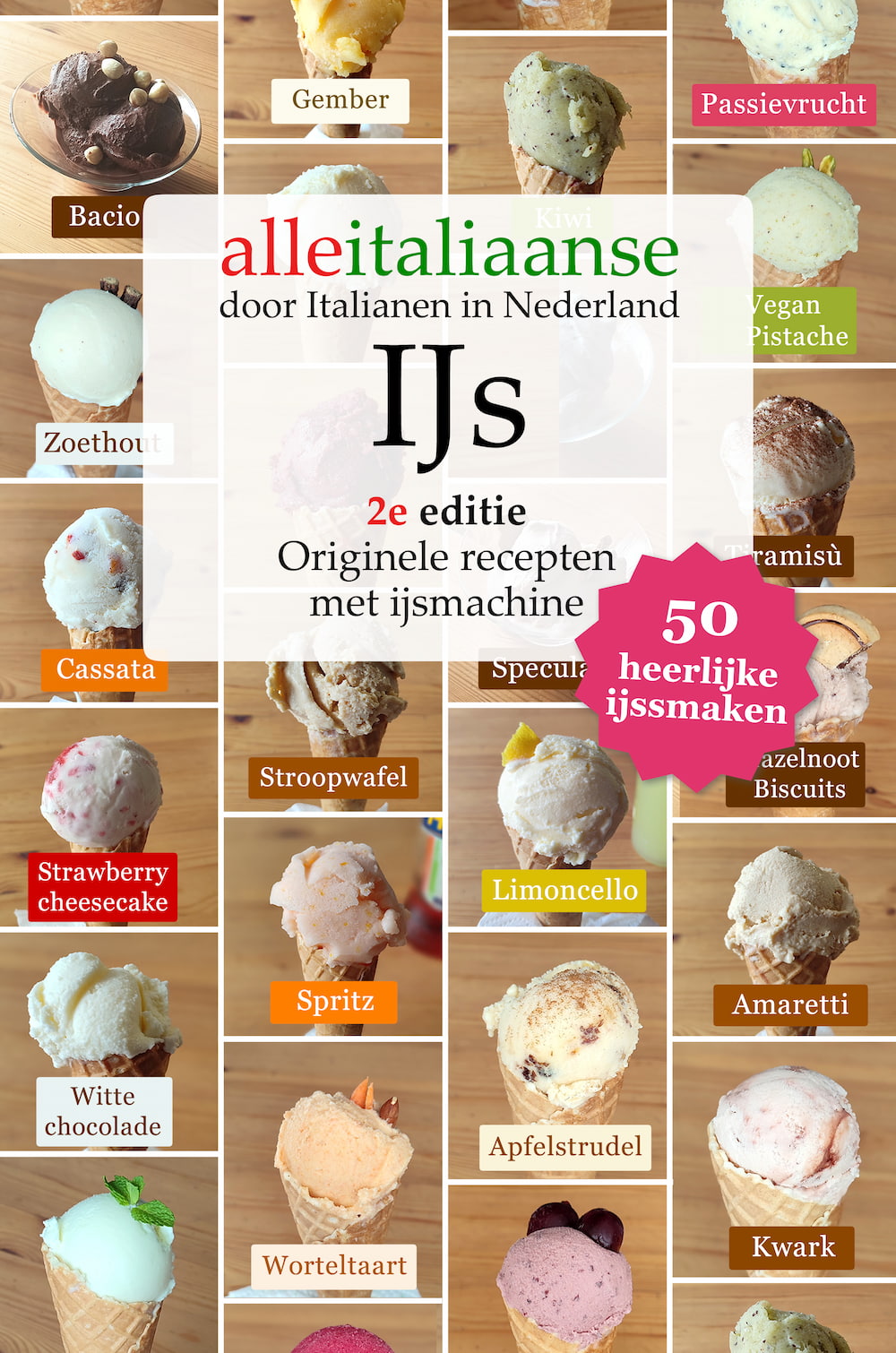 Omslag van het ijs recepten boek van Alle Italiaanse