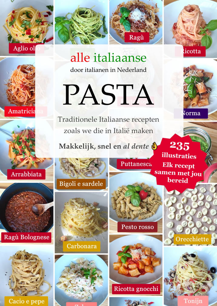 Omslag van het pasta recepten boek van Alle Italiaanse