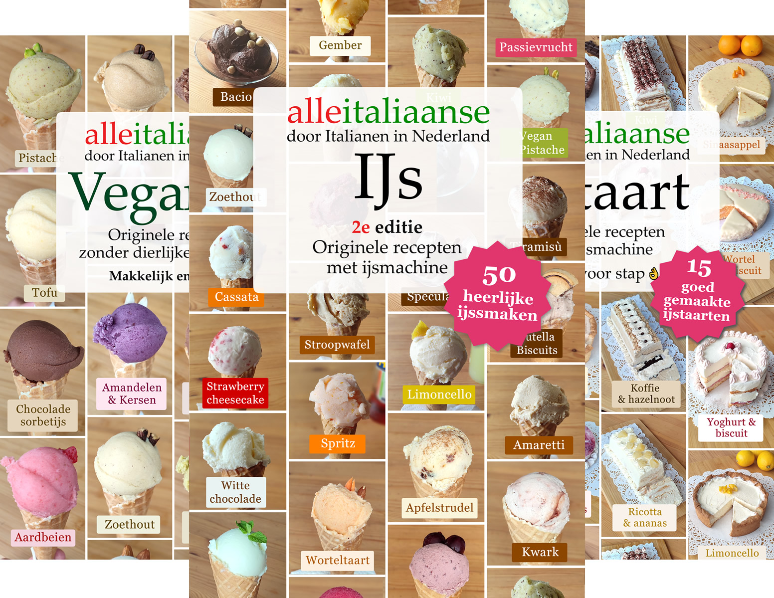 De series ijs boeken van Alle Italiaanse: IJs, Vegan IJs en IJstaart