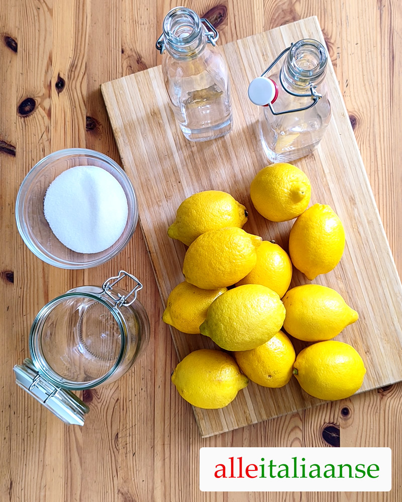 De ingredienten om limoncello zelf maken