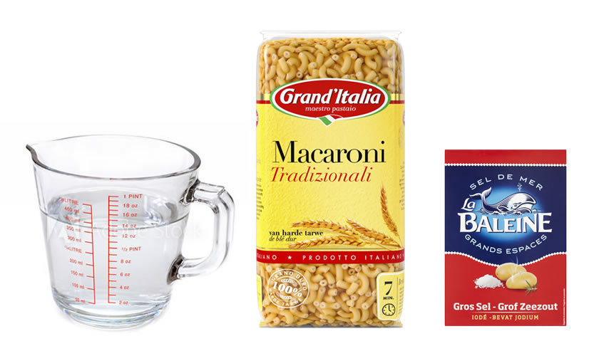 Ingrediënten om macaroni te maken