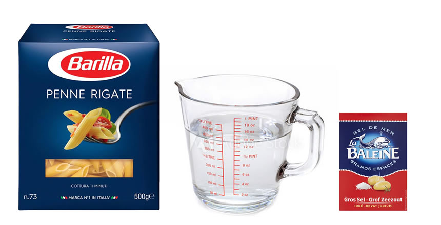 Ingrediënten om penne te koken
