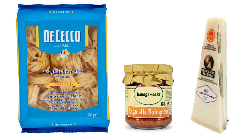 Ingrediënten om tagliatelle te maken