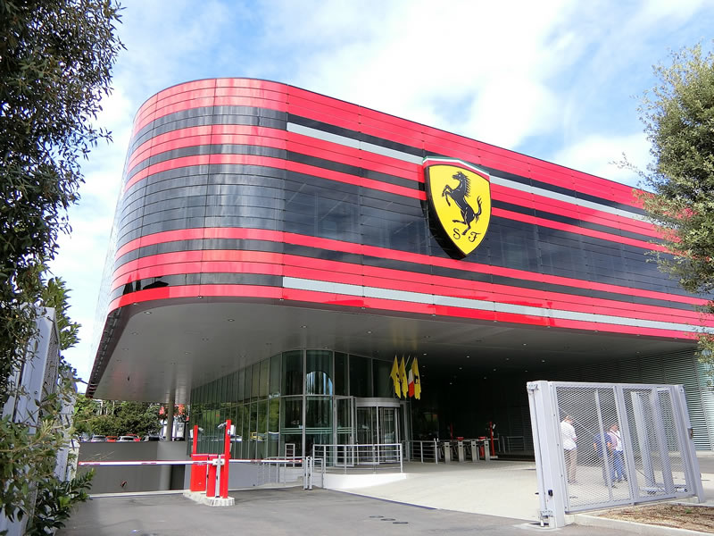 Het hoofdkantoor van Ferrari in Maranello