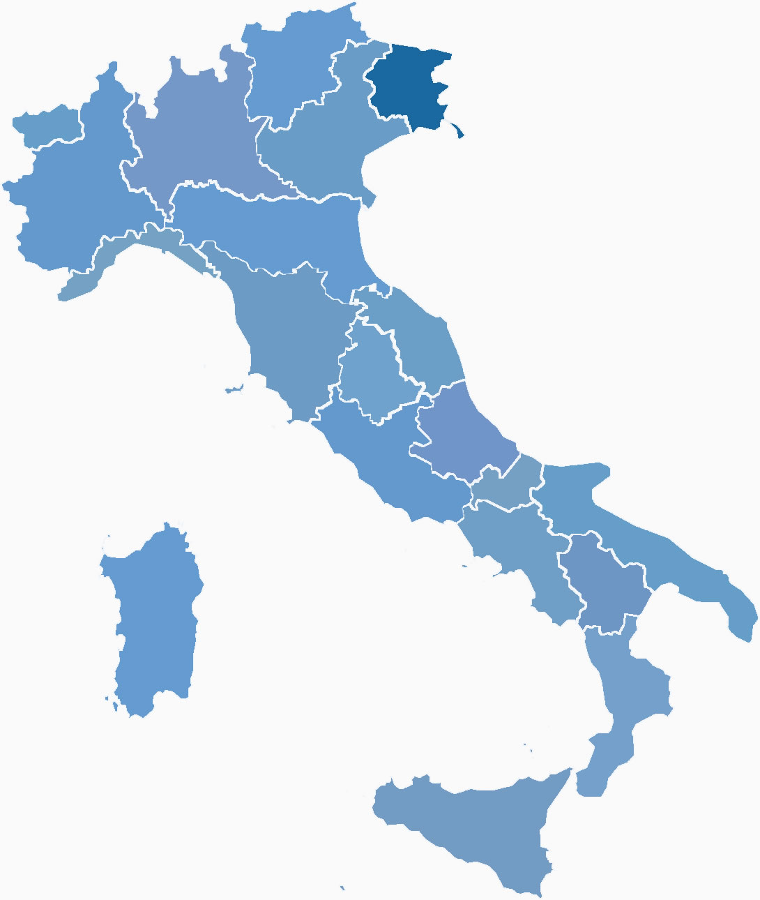 Regio Friuli Venezia Giulia in Italië