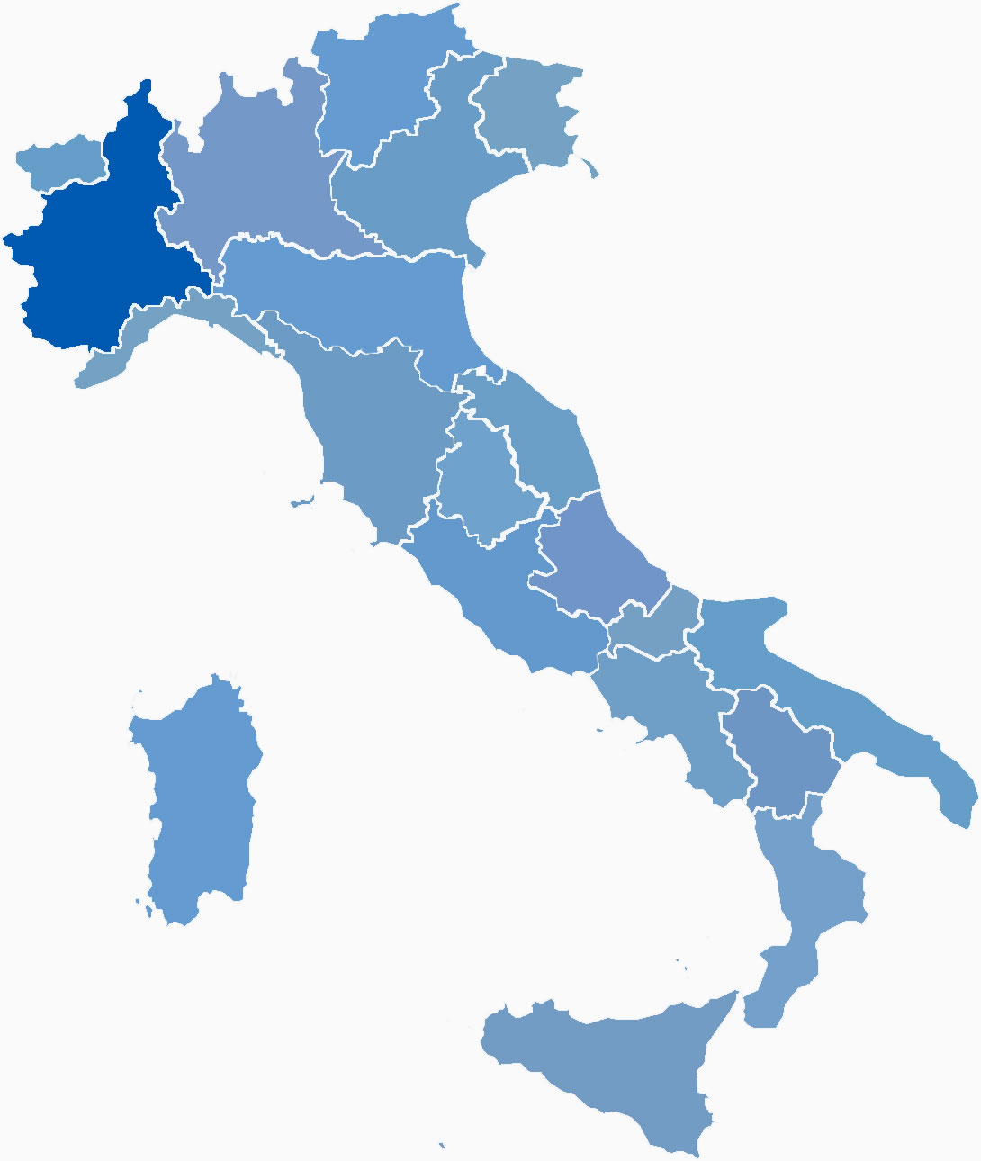 Regio Piemont in Italië