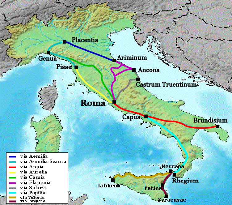 De wegen van de Romeinen