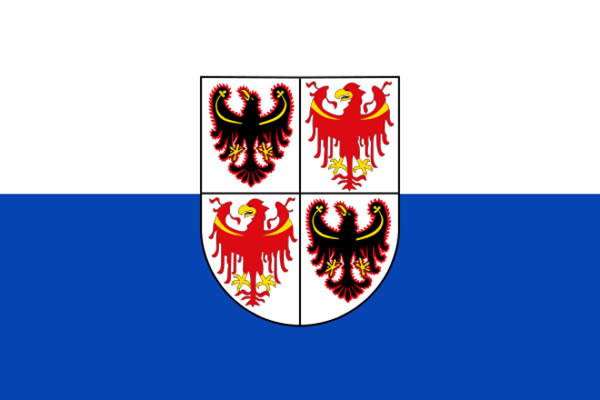 Vlag van de italiaanse regio Trentino Zuid Tirol