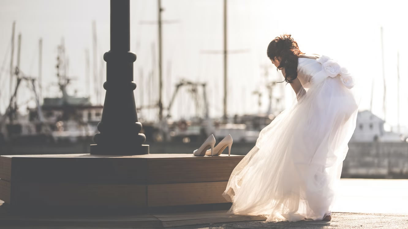 Een bruid aan de kust van Rimini