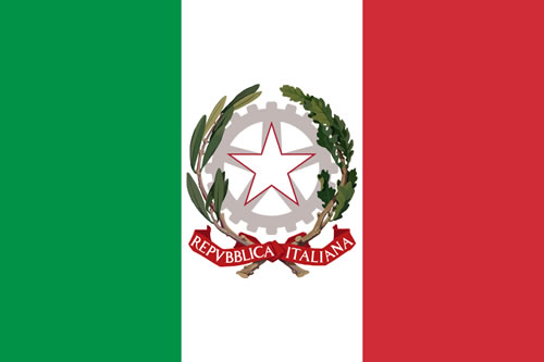 Italiaanse vlag met embleem